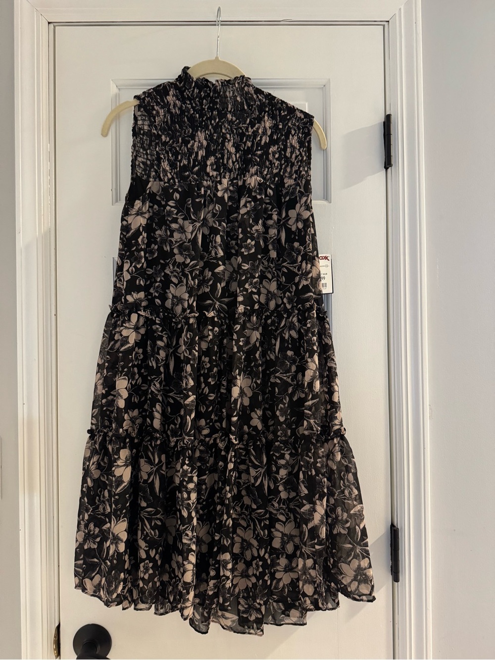 Just...Taylor Black and Cream Floral Mini Dress